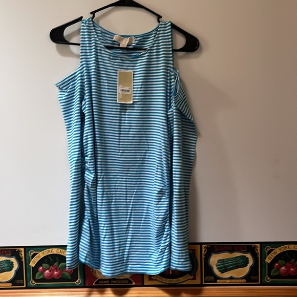 Women’s Long Sleeve Blue and White Striped Top - Picture 2 of 5